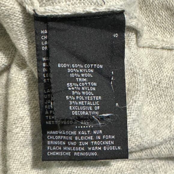 Harley Davidson Size Medium Metallic Gold Applique Mock Neck Ski Sweater - Picture 8 of 8